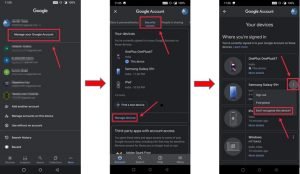 Steps to Remove Android Device from the Google Account