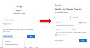 create your goole account